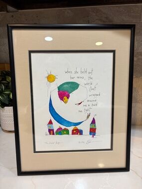 Vintage StoryPeople Brian Andreas Signed Framed Art Print 11x14 Black Frame